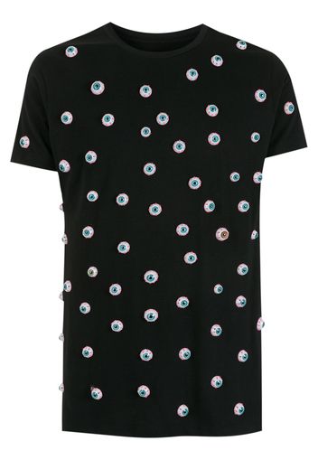 Amir Slama T-Shirt mit Augen-Print - Schwarz