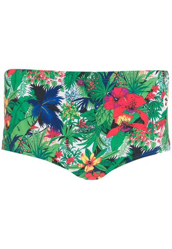 Amir Slama Badehose mit Blumen-Print - Grün