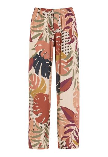 Amir Slama Gerade Hose mit Palmblatt-Print - Nude