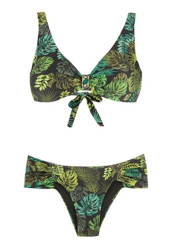 Amir Slama Bikini mit tropischem Print - Grün