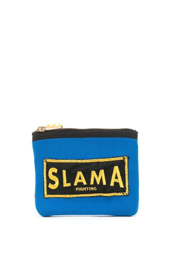 Amir Slama Portemonnaie mit Logo-Stickerei - Blau