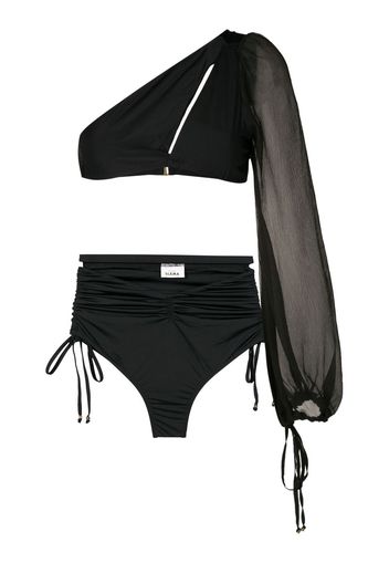 Amir Slama One-Shoulder-Bikini - Schwarz