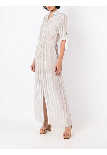 Amir Slama stripe-print maxi dress - Weiß