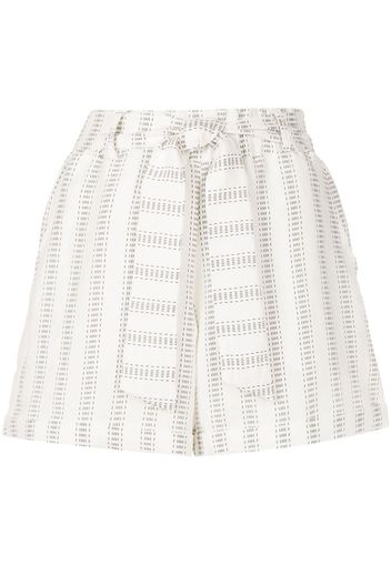 Amir Slama stripe-print tie-waist shorts - Weiß