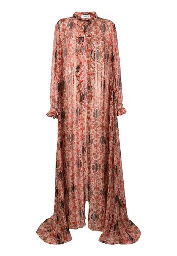 Amir Slama Seidenkleid mit Blumen-Print - Rot