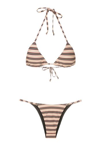 Amir Slama Gestreifter Neckholder-Bikini - Mehrfarbig