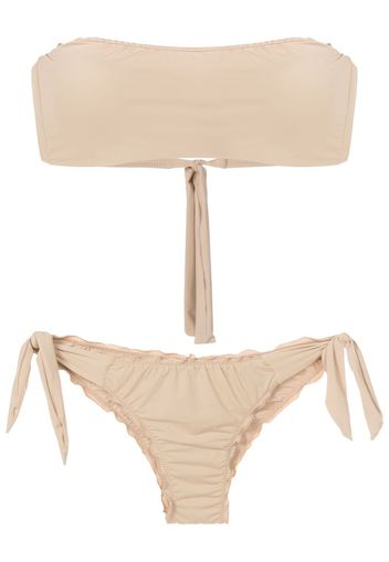 Amir Slama Geraffter Bandeau-Bikini - Nude