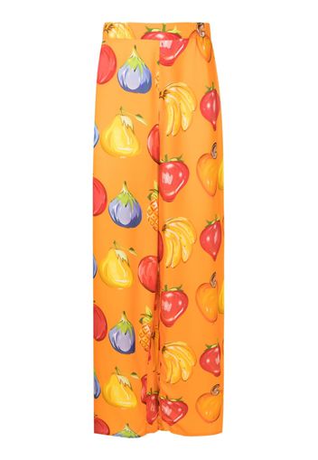 Amir Slama Gerade Hose mit Früchte-Print - Orange