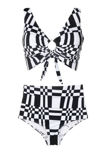 Amir Slama Bikini mit Print - Schwarz