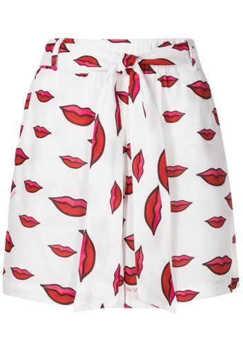 Amir Slama Shorts mit Lippen-Print - Weiß