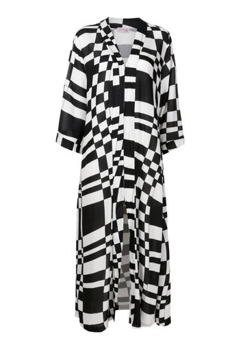 Amir Slama checked zip-up maxi dress - Schwarz