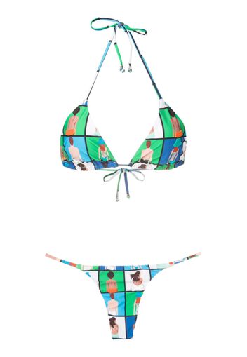 Amir Slama Bikini mit grafischem Print - Mehrfarbig