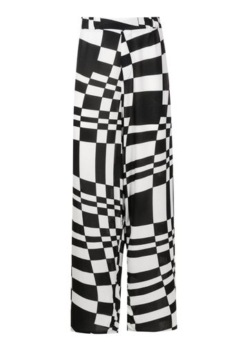 Amir Slama Gerade Hose mit geometrischem Print - Schwarz