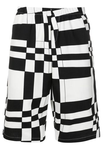 Amir Slama graphic-print knee-length shorts - Schwarz