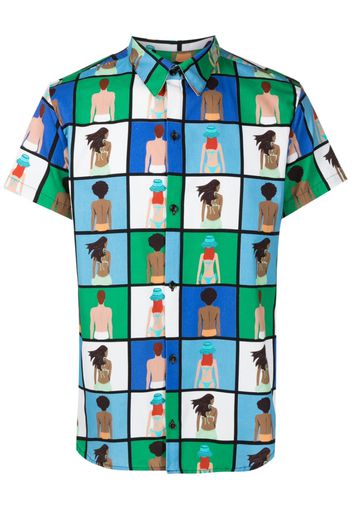 Amir Slama graphic-print short-sleeved shirt - Blau