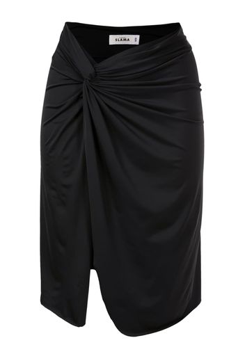 Amir Slama asymmetric gathered-detail skirt - Schwarz