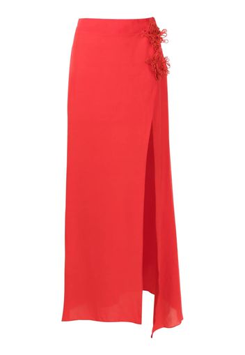 Amir Slama floral-appliqué maxi skirt - Rot