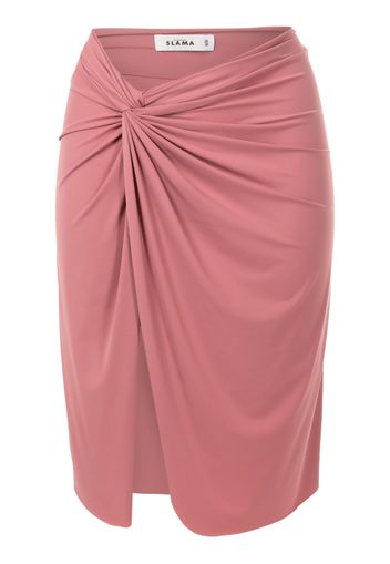 Amir Slama asymmetric gathered-detail skirt - Rosa