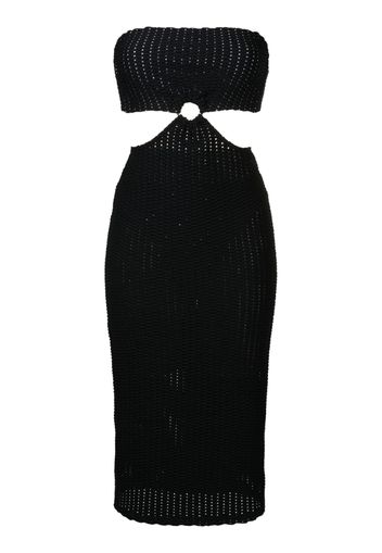 Amir Slama cut-out detail midi dress - Schwarz