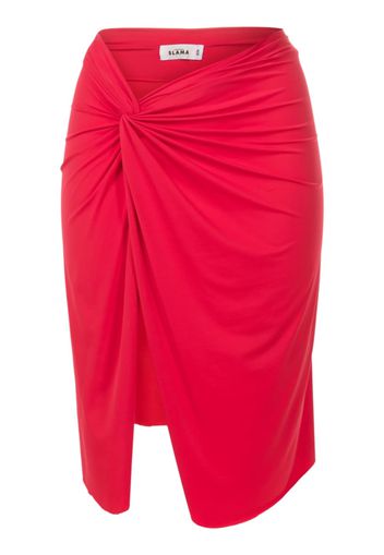 Amir Slama asymmetric gathered-detail skirt - Rot