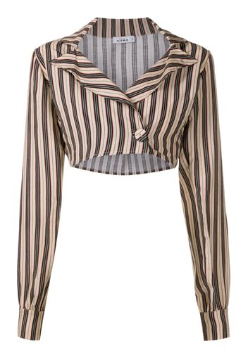 Amir Slama striped cropped blouse - Mehrfarbig