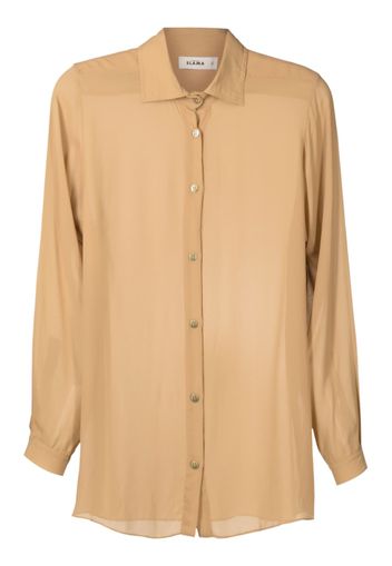 Amir Slama semi-sheer long-sleeve shirt - Braun