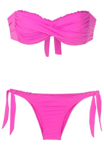 Amir Slama Bandeau-Bikini mit Perlenborte - Rosa