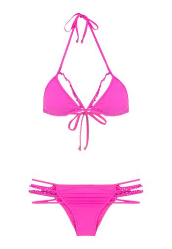 Amir Slama Triangel-Bikini mit Perlen - Rosa