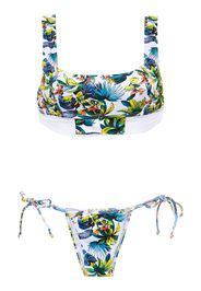 Amir Slama Bikini mit Print - Weiß