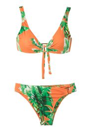 Amir Slama Bikini mit Blumen-Print - Grün