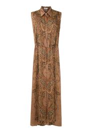 Amir Slama Hemdkleid mit Paisley-Print - Braun