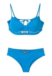 Amir Slama Bikini mit Metallic-Effekt - Blau