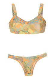 Amir Slama Bikini mit Palmblatt-Print - Orange