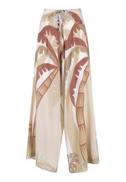 Amir Slama Weite Hose mit tropischem Print - Nude