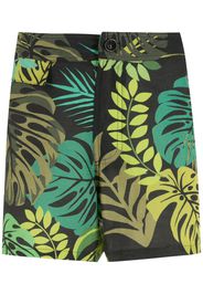 Amir Slama Shorts mit Blatt-Print - Schwarz