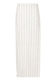 Amir Slama stripe-print maxi skirt - Weiß