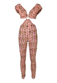 Amir Slama Jumpsuit mit Blumen-Print - Mehrfarbig