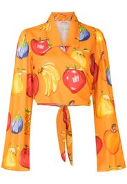 Amir Slama Hemd mit Früchte-Print - Orange