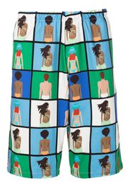 Amir Slama graphic-print bermuda shorts - Blau