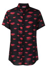 Amir Slama lips-print short-sleeved T-shirt - Schwarz