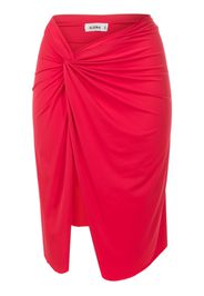 Amir Slama asymmetric gathered-detail skirt - Rot