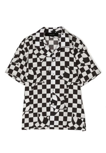 AMIRI KIDS check-pattern cotton shirt - Weiß