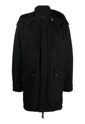 AMIRI drawstring-hooded zipped-up parka coat - Schwarz