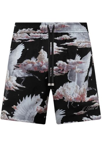 AMIRI graphic-print pyjama shorts - Schwarz