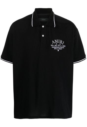 AMIRI logo-embroidered cotton polo shirt - Schwarz