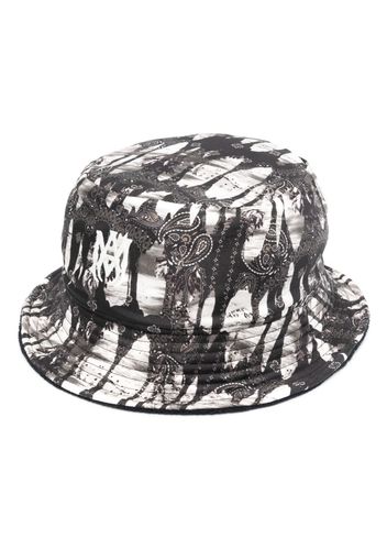 AMIRI logo-embroidered reversible bucket hat - Schwarz