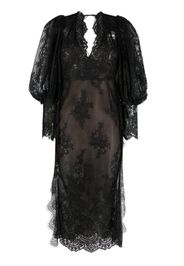 Ana Radu lace-panelling midi dress - Schwarz