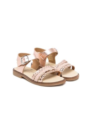 ANDANINES Laura braided-strap sandals - Pinks