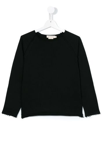 Andorine Sweatshirt mit ausgefransten Kanten - Schwarz