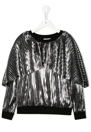 Andorine Sweatshirt im Metallic-Look - Silber